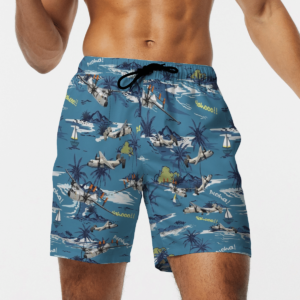United States Navy Grumman C-2 Greyhound Aircraft Hawaiian Beach Shirt, Shorts