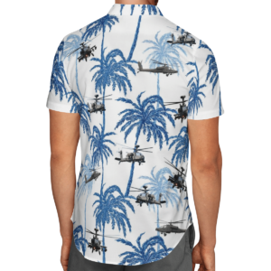 Military Boeing AH-64 Apache Helicopter Hawaiian Beach Shirt, Shorts