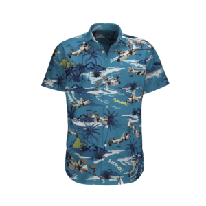 United States Navy Grumman C-2 Greyhound Aircraft Hawaiian Beach Shirt, Shorts