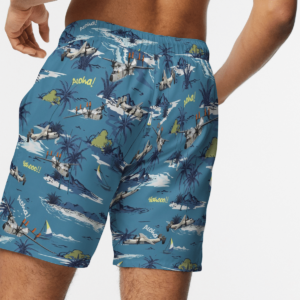 United States Navy Grumman C-2 Greyhound Aircraft Hawaiian Beach Shirt, Shorts
