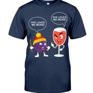 Love Crochet Or Wine She Loves Me More Shirt