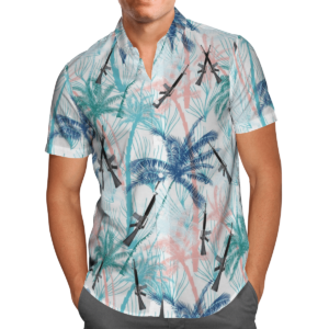 US Army M16 Rifle Hawaiian Beach Shirt, Shorts