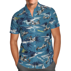 United States Navy Grumman C-2 Greyhound Aircraft Hawaiian Beach Shirt, Shorts
