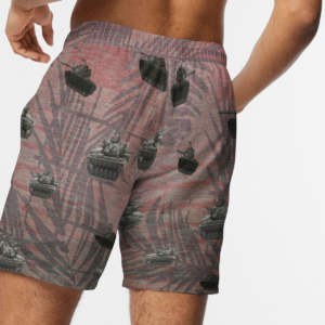 Army M48 Patton Tank Hawaiian Beach Shirt, Shorts