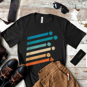 Retro Polyhedral Dice Set Vintage D20 Dungeons and Dragons T-Shirt
