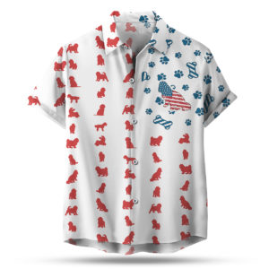 Cockapoo Dog American Flag 4th of July Hawaiian shirt