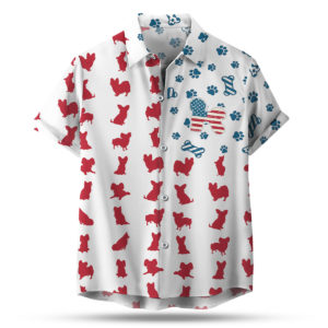 Bichon Frise American Flag 4th of July Hawaiian shirt