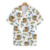 Daisy Zebra Watercolor Painting Art Hawaiian Floral Print Shirts