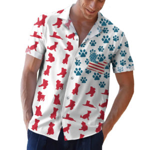Yorkshire Terrier American Flag 4th of July Hawaiian shirt