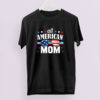 American Women USA Flag Messy Bun Skull Mom 4th Of July Shirt