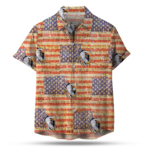 Eagle Ripping American Flag 4th of July Button Up Shirt Eagle Ripping American Flag 4th of July Button Up Shirt