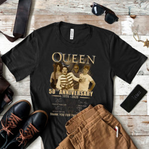 Queen 50th T-Shirt Anniversary 1970 2020 Thank You For Memories Member Signatures
