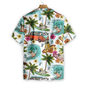 Beach pugs Hawaiian Floral Print Shirts