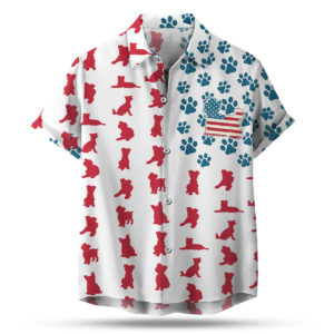 Yorkshire Terrier American Flag 4th of July Hawaiian shirt Yorkshire Terrier American Flag 4th of July Hawaiian shirt