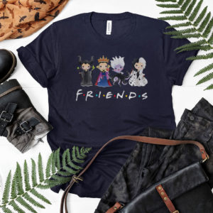Maleficent, The Evil Queen, Ursula, Cruella De Vil Friends Disney Villains Characters Chibi Shirt