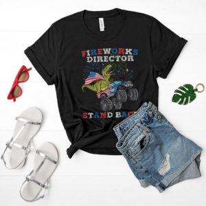 4th of July Fireworks Director T Rex Monster shirt