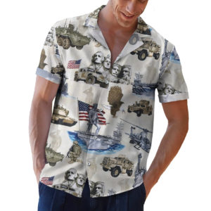 Symbols of America Patriotism 4th of July Button Up Shirt