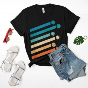 Retro Polyhedral Dice Set Vintage D20 Dungeons and Dragons T-Shirt