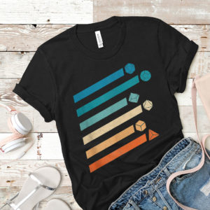 Retro Polyhedral Dice Set Vintage D20 Dungeons and Dragons T-Shirt