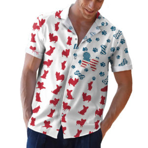 Bichon Frise American Flag 4th of July Hawaiian shirt