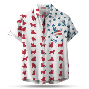 West Highland White Terrier American Flag 4th of July Hawaiian shirt