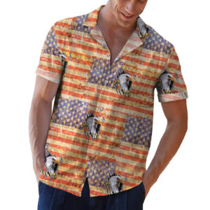 Eagle Ripping American Flag 4th of July Button Up Shirt