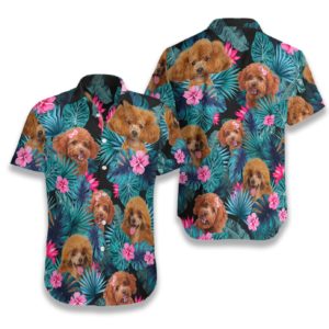 Tropical Poodle Hawaiian Print Shirts
