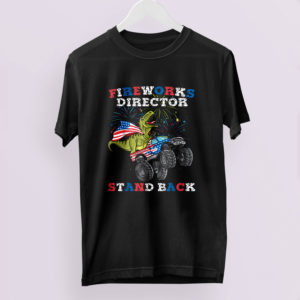 4th of July Fireworks Director T Rex Monster shirt