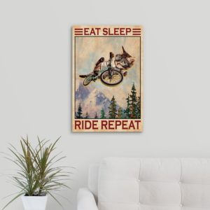 Cat Eat Sleep Ride Repeat Canvas, Poster