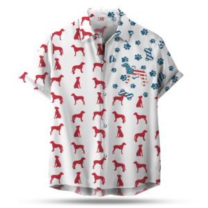 Rhodesian Ridgeback American Flag 4th of July Hawaiian shirt