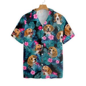Tropical Beagle Hawaiian Floral Print Shirts Tropical Beagle Hawaiian Floral Print Shirts