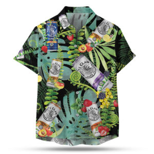 White Claw Hard Seltzer Hawaiian Button Up Shirt, Beach Shorts