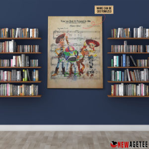 Personalized Toy Story You've Got A Friend In Me Sheet Music Poster Canvas