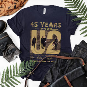 U2 Band 45 Years 1976-2021 Signatures Thank You For The Memories Shirt