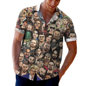 AEW Roster Hawaiian Shirt, shorts