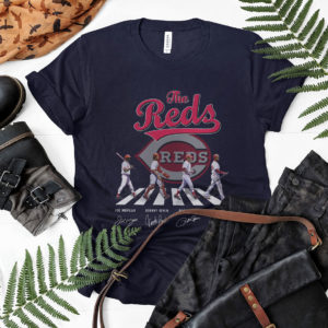 The Reds Abbey Road Signatures Shirt, Joe Morgan, Johnny Bench, Pete Rose, Barry Larkin