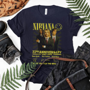 Nirvana 33rd Anniversary 1987-1994 Signatures Thank You For The Memories Shirt, Dave Grohl