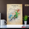 King Triton The Litte Mermaid The World Above Sheet Music Poster Canvas