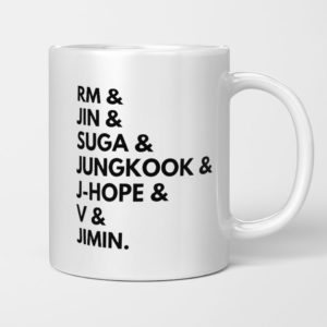 BTS Mug, Bangtan Sonyeondan Jungkook Jimin Suga, Jin, Rap Monster, J-Hope