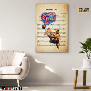 Personalized Carl Russell Dug Up Balloon House Married Life Sheet Music Poster Canvas