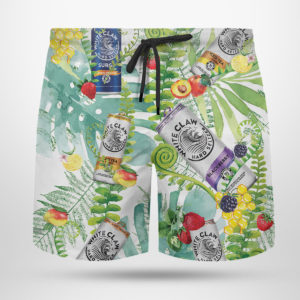 White Claw Hard Seltzer Hawaiian Button Up Shirt, Beach Shorts