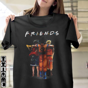 Friends Son Goku mashup Monkey D. Luffy One Piece Anime characters Shirt