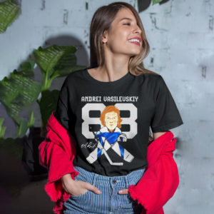 Tampa bay lightning 88 andrei vasilevskiy cartoon signature shirt, ls