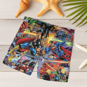 JLA vs the Avengers Hawaiian shirt, shorts