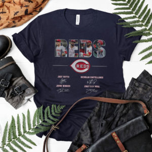 Cincinnati Reds Signatures Shirt, Joey Votto, Nicholas Castellanos, Jesse Winker, Jonathan India