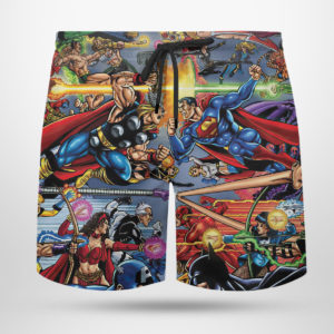 JLA vs the Avengers Hawaiian shirt, shorts