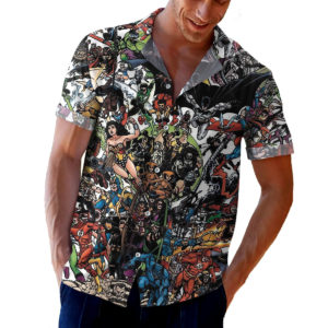 Superhero Comic Characters Collection Hawaiian shirt, shorts