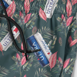 Michelob Ultra Hawaiian Shirt, Beach Shorts For Men