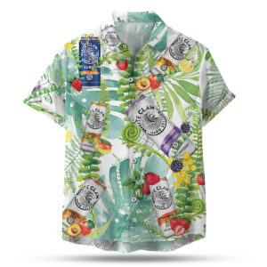 White Claw Hard Seltzer Hawaiian Button Up Shirt, Beach Shorts