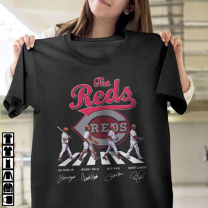 The Reds Abbey Road Signatures Shirt, Joe Morgan, Johnny Bench, Pete Rose, Barry Larkin The Reds Abbey Road Signatures Shirt, Joe Morgan, Johnny Bench, Pete Rose, Barry Larkin
